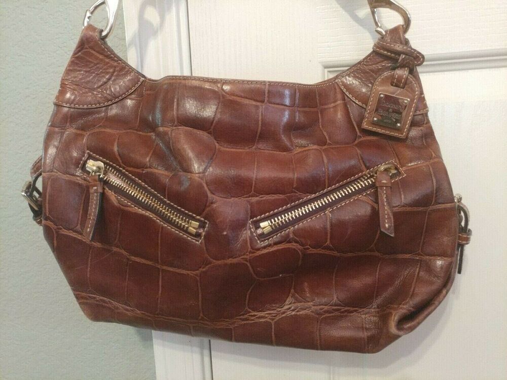 Dooney & Bourke NICE Leather Brown shoulder Hobo Zipper Bag MSRP $378